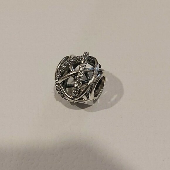 Authentic Pandora Sterling Silver *RETIRED* OPENWORK GALAXY CHARM 791388CZ - Picture 1 of 7